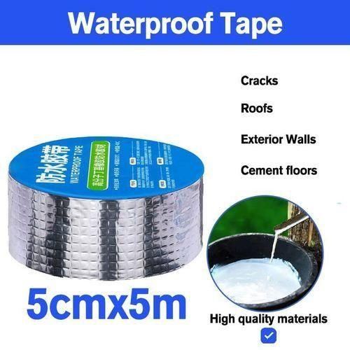 Aluminium Foil Tape Waterproof Adhesive Rubber Tape Butyl Tape Sealing Tape Repair Tape For Leakage Waterproofing Water Tank Roof Pipe Window Seal Leak Wall Crack Repair 5m by 10cm
